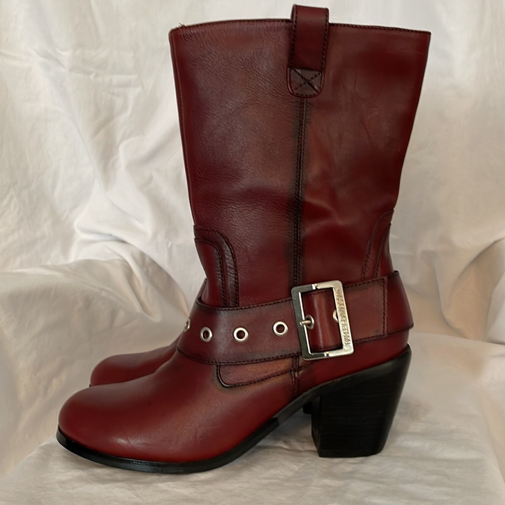 Harley-Davidson Women’s Leather Boots Size 8 in Deep Red - Picture 6 of 10